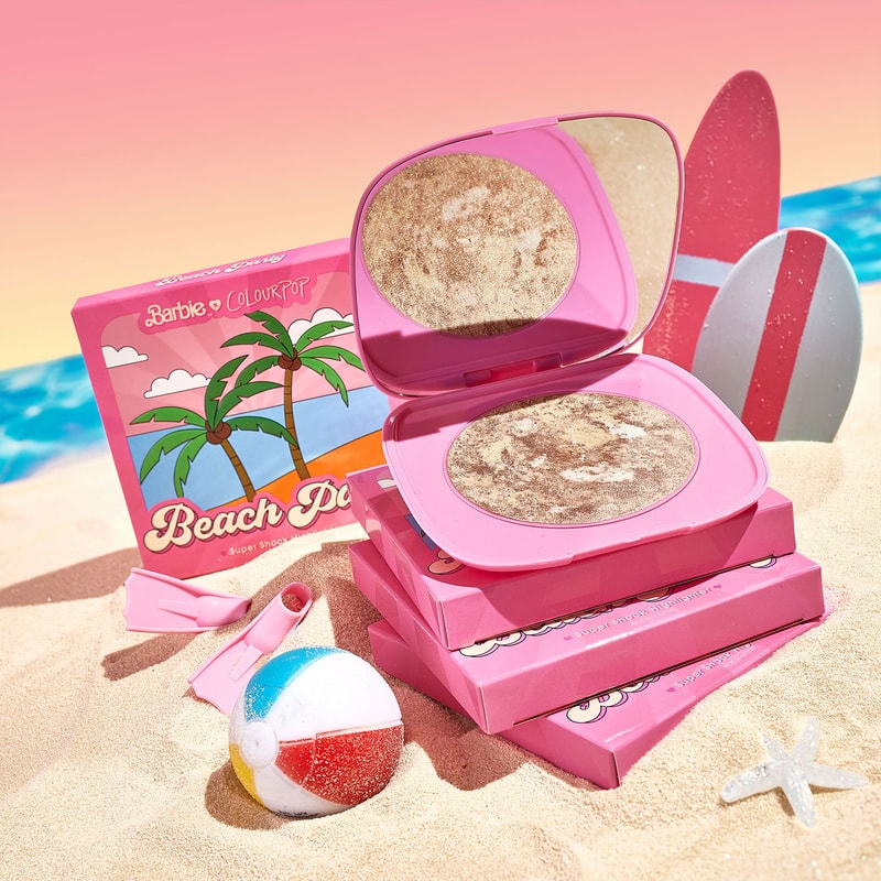 malibu barbie colourpop cosmetics 50th anniversary collaboration highlighters