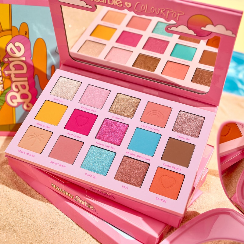 malibu barbie colourpop cosmetics 50th anniversary collaboration eyeshadow palette