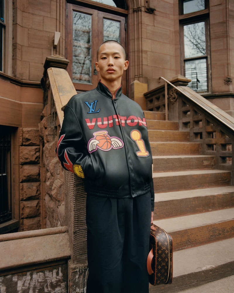 louis vuitton nba pre fall collaboration capsule leather varsity jacket