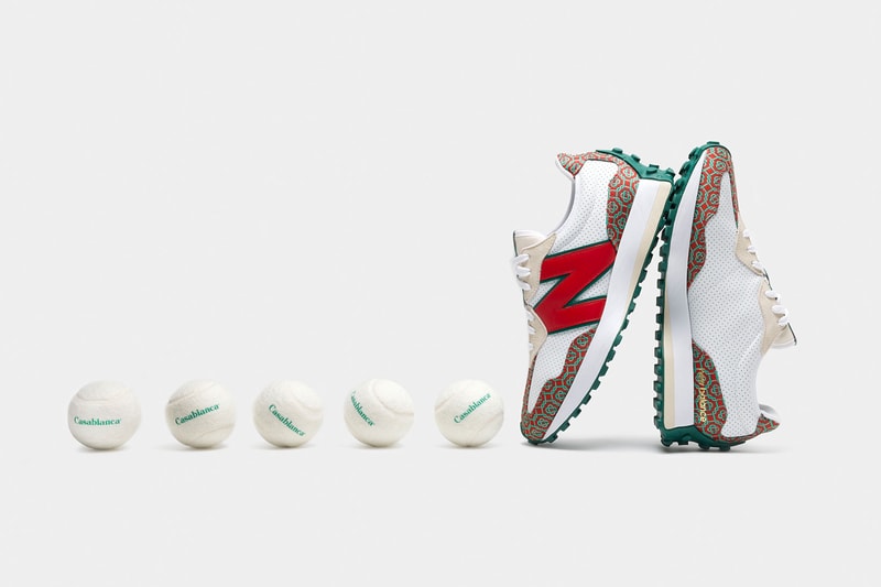 new balance casablanca collaboration sneakers 327 tennis balls