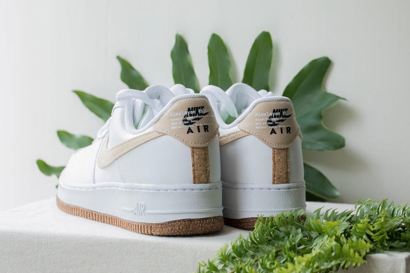 nike air force 1 af1 himalayan rhubarb plant dye sustainable sneakers heel tab details