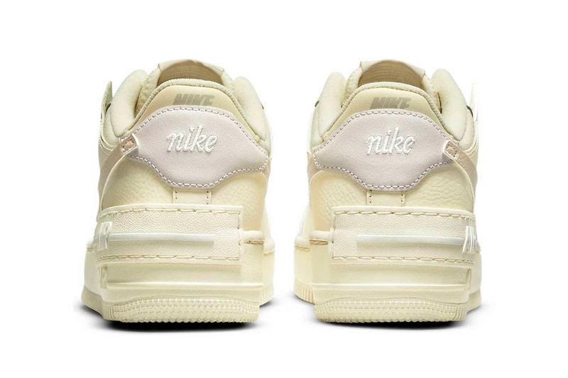 nike air force 1 af1 shadow womens sneakers coconut milk cream white colorway footwear shoes kicks sneakerhead heel