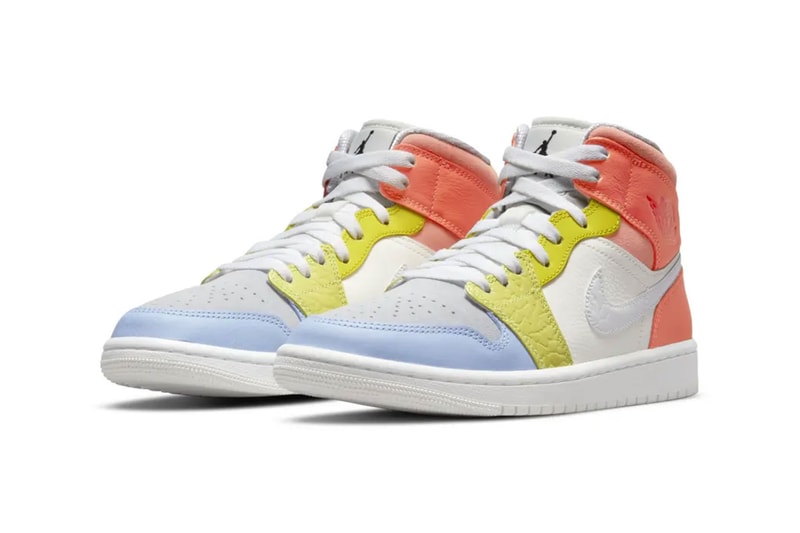 nike air jordan 1 aj1 mid womens to my first coach yellow orange blue front toe