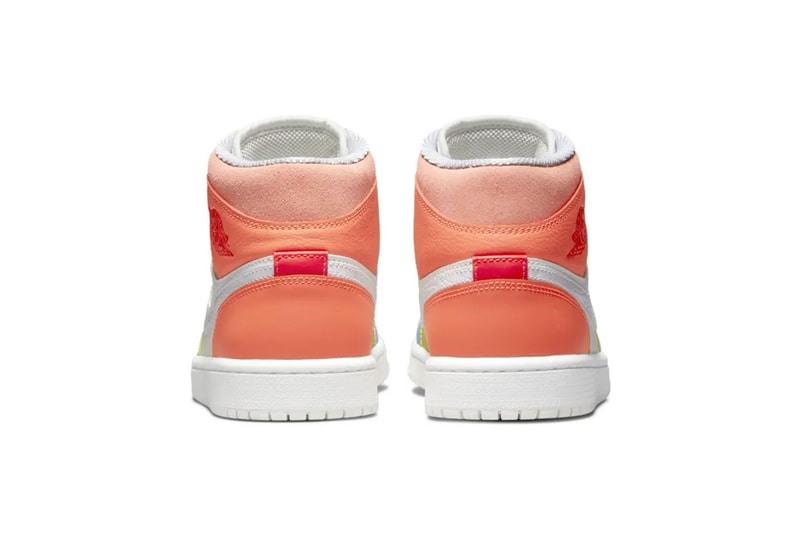 nike air jordan 1 aj1 mid womens to my first coach yellow orange blue heel details back