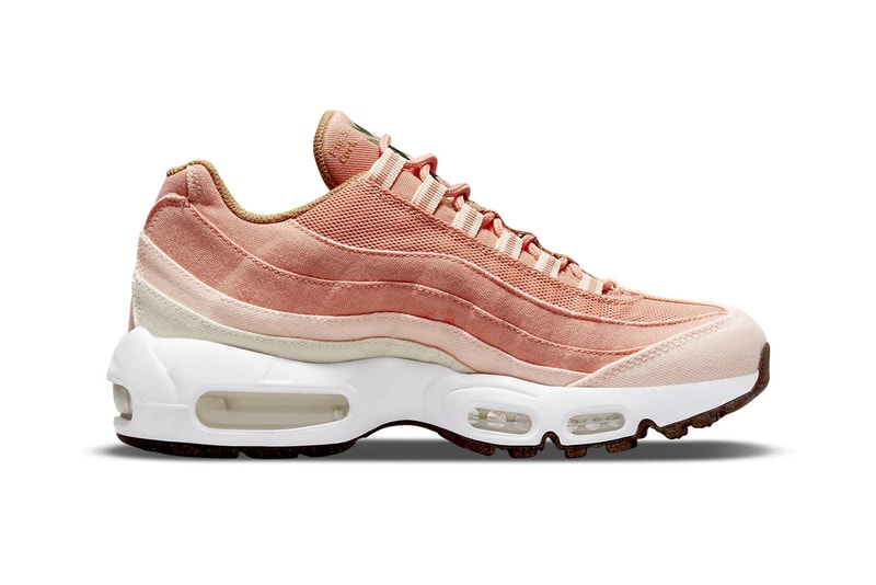 nike air max 95 se am95 womens sneakers sustainable apricot agate crimson tint upper details stripes