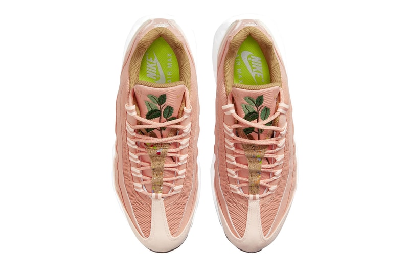 nike air max 95 se am95 womens sneakers sustainable apricot agate crimson tint upper shoelaces