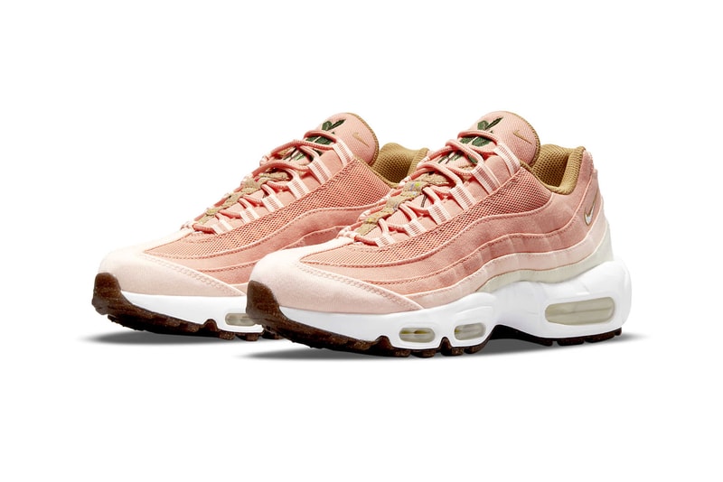 nike air max 95 se am95 womens sneakers sustainable apricot agate crimson tint upper stripes pastel coral