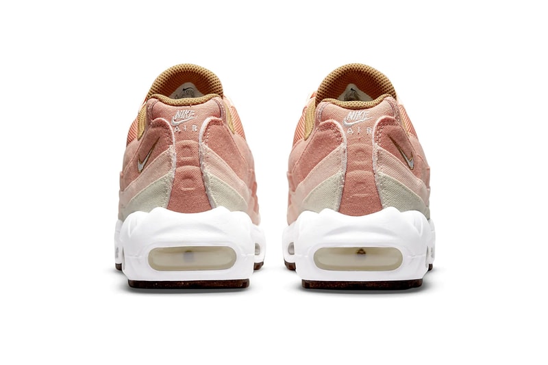 nike air max 95 se am95 womens sneakers sustainable apricot agate crimson tint heel details