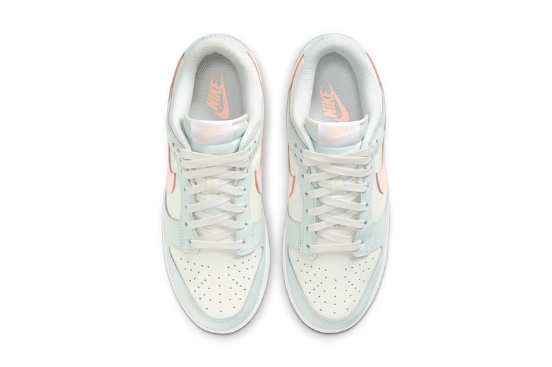 nike dunk low barely green pastel womens sneakers top upper shoelace