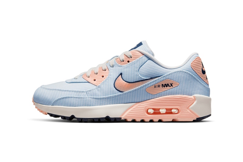 nike golf air max 90 am90 blue coral pastel laterals details
