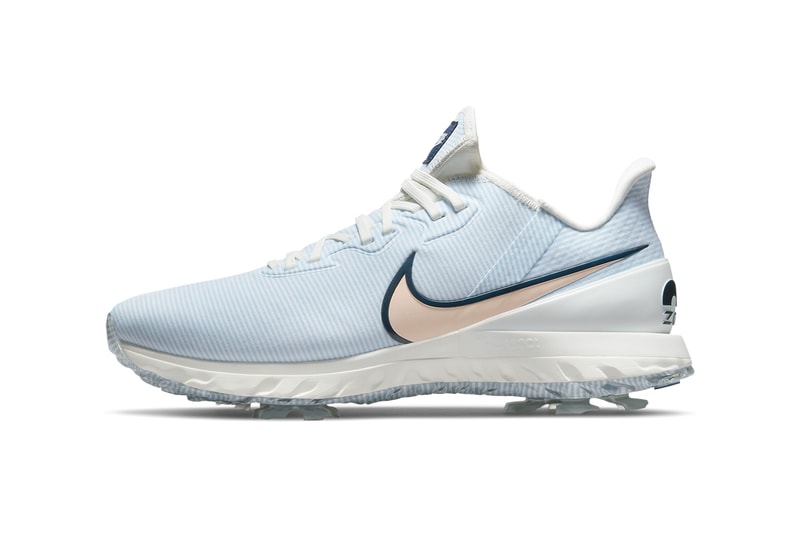 nike golf air zoom infinity tour shoes blue coral pastel sides swoosh details