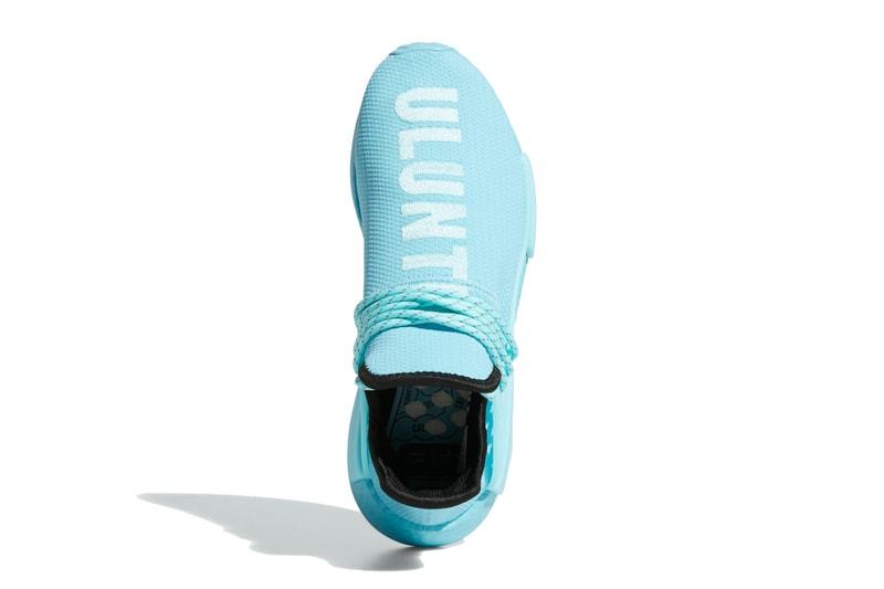 pharrell williams adidas originals hu nmd sneakers clear aqua blue xhosa south africa zimbabwe collaboration footwear shoes kicks top insole