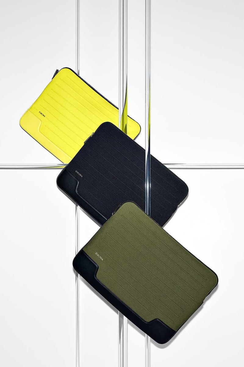 rimowa never still collection messenger yellow black olive green