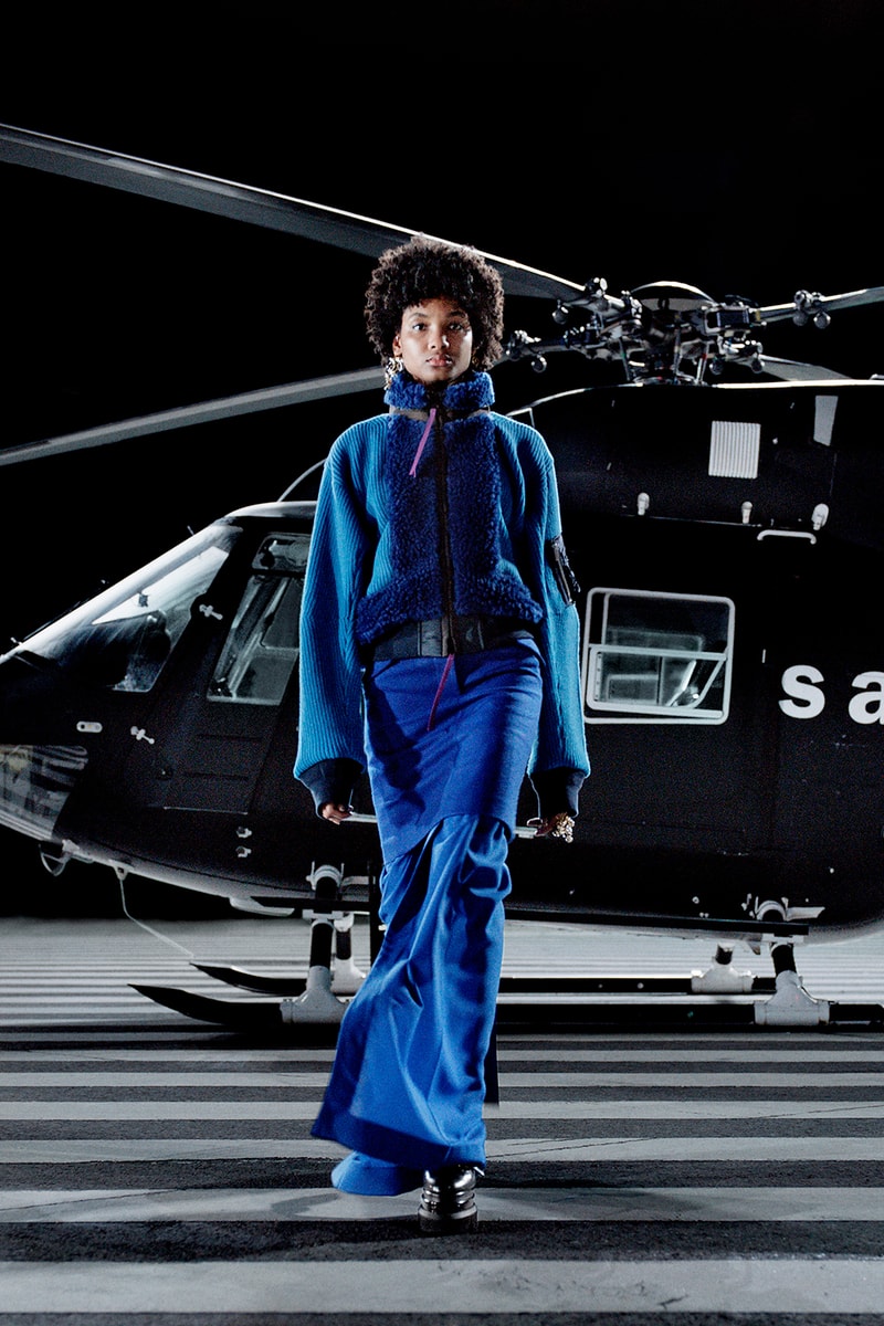 sacai chitose abe womens fall winter collection outerwear jacket skirt