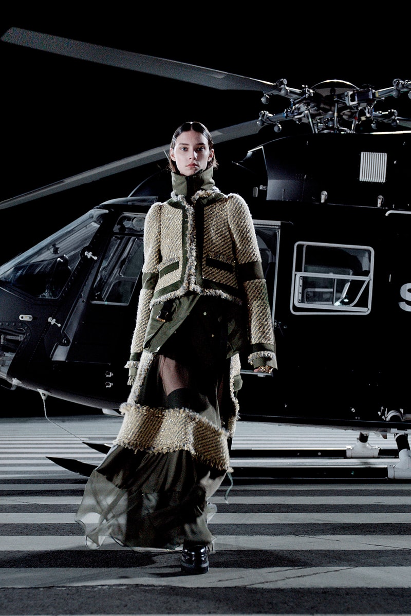 sacai chitose abe womens fall winter collection outerwear jacket skirt
