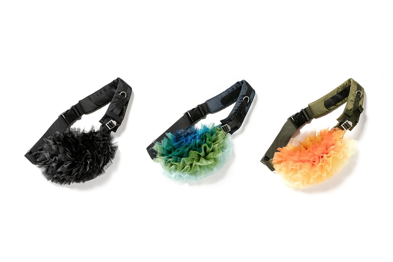 sacai tomo koizumi collaboration ruffles bum bags fanny packs