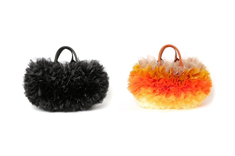 sacai tomo koizumi collaboration ruffles small tote bags