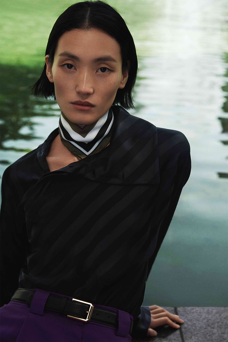 shanghai tang pre-fall 2021 campaign yuni ahn scarf lake blazer