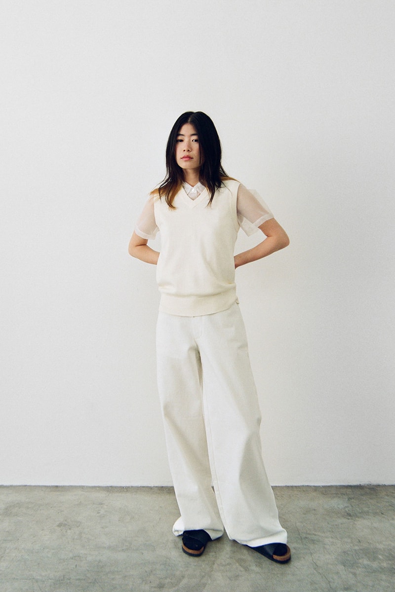stussy spring summer 2021 ss21 collection lookbook sweater vest white trousers wide legged