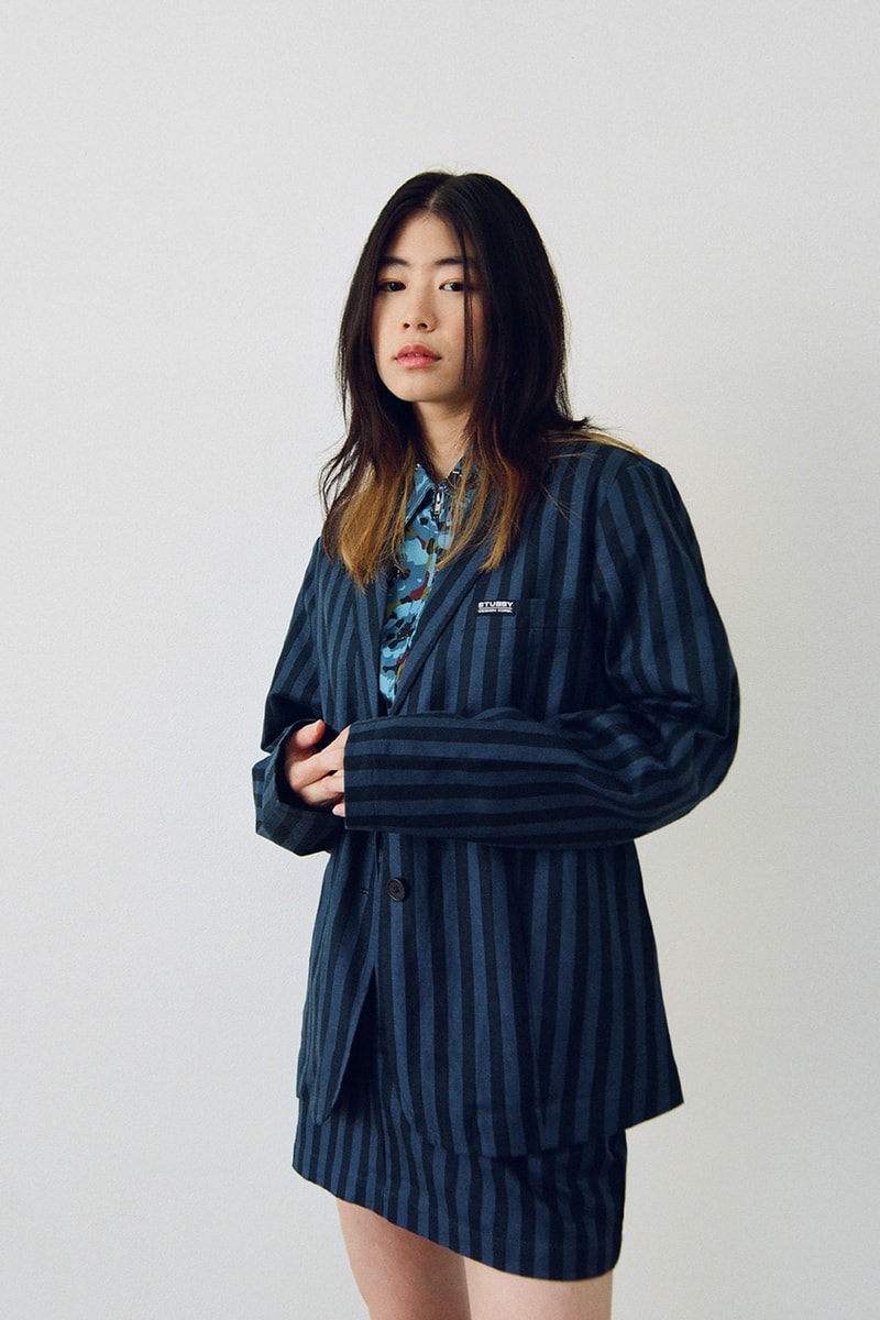 stussy spring summer 2021 ss21 collection lookbook striped suit skirt