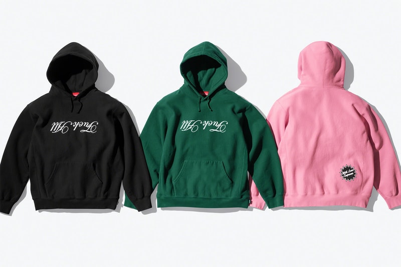 supreme jamie reid spring 2021 collection black green pink hoodie