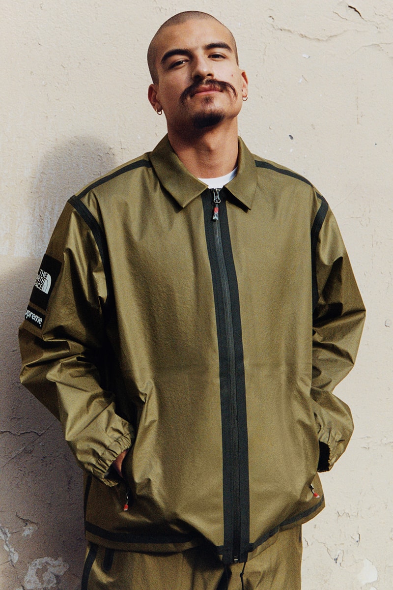 supreme the north face tnf spring 2021 collaboration green khaki jacket outerwear