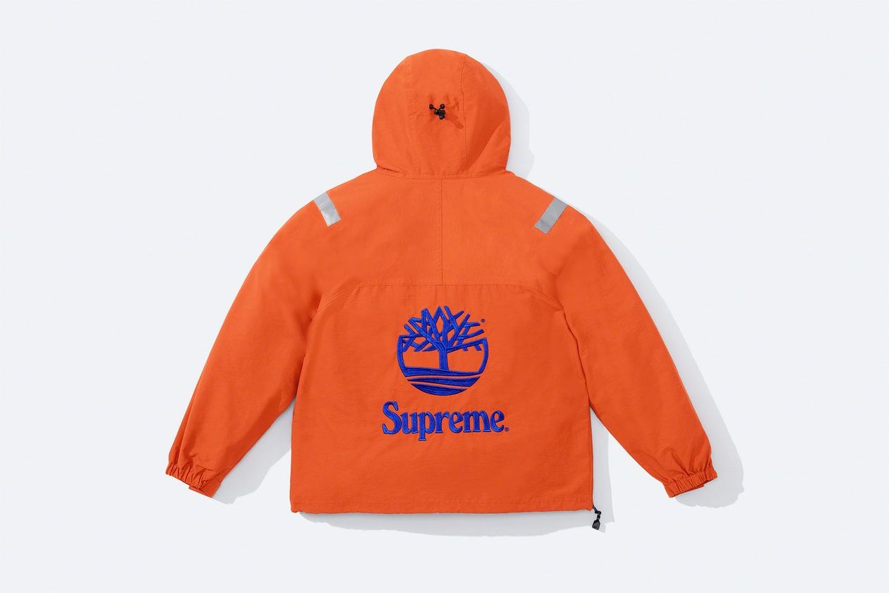 supreme timberland spring collaboration collection anoraks track pants sweatshirts release date info 