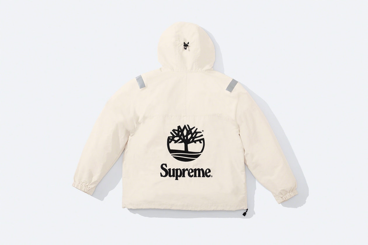 supreme timberland spring collaboration collection anoraks track pants sweatshirts release date info 