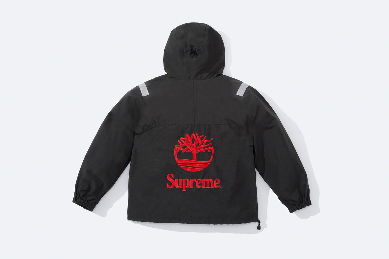 supreme timberland spring collaboration collection anoraks track pants sweatshirts release date info 