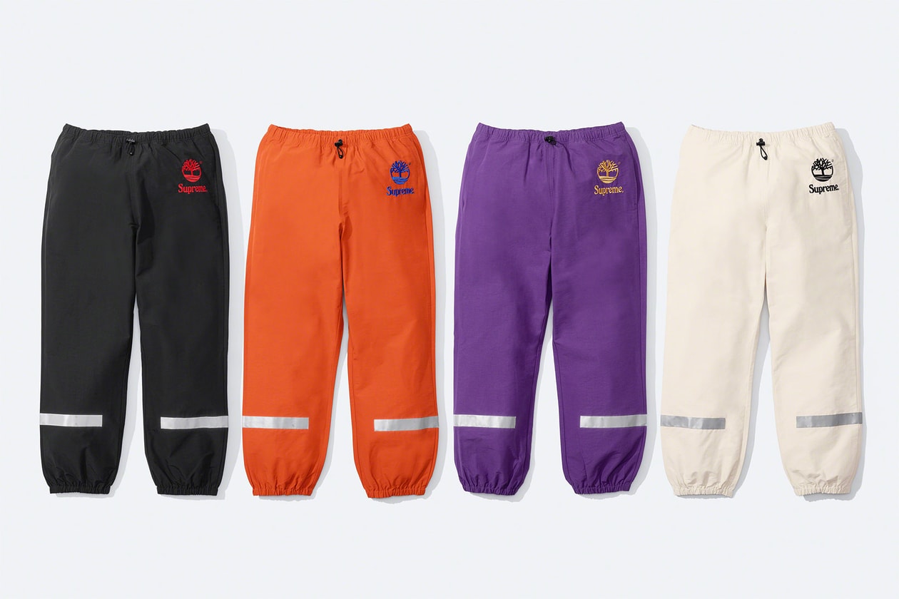 supreme timberland spring collaboration collection anoraks track pants sweatshirts release date info 