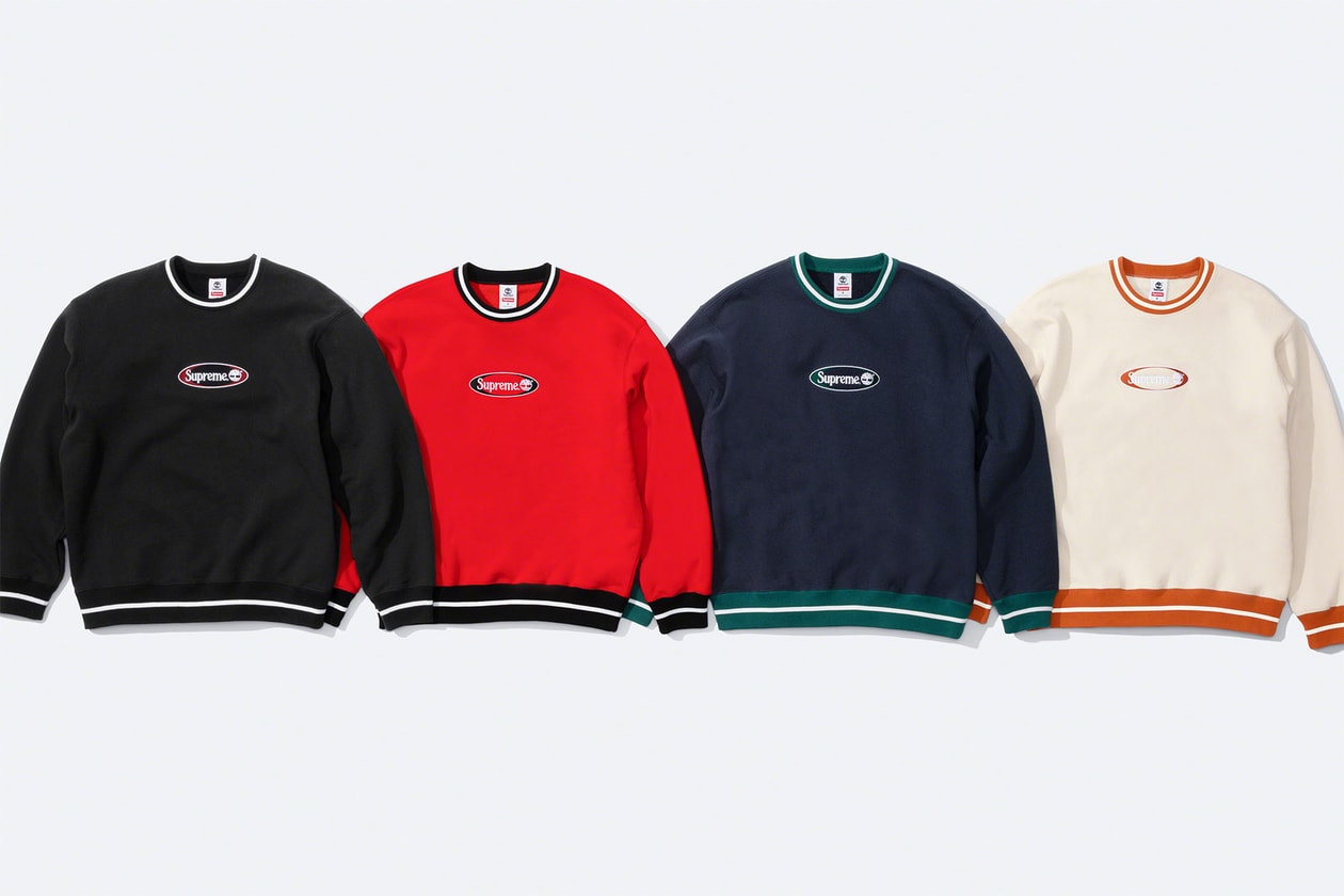 supreme timberland spring collaboration collection anoraks track pants sweatshirts release date info 