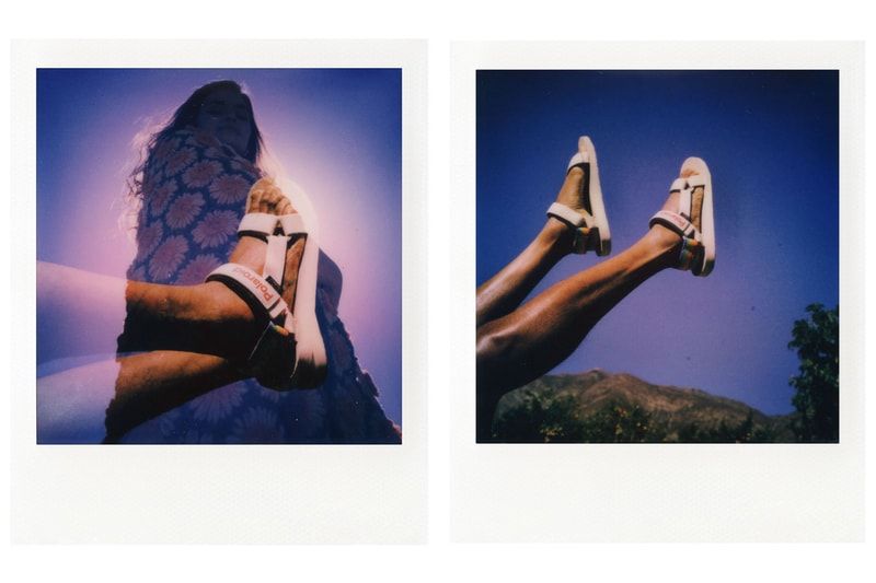 teva polaroid footwear collaboration sandals white logo sky