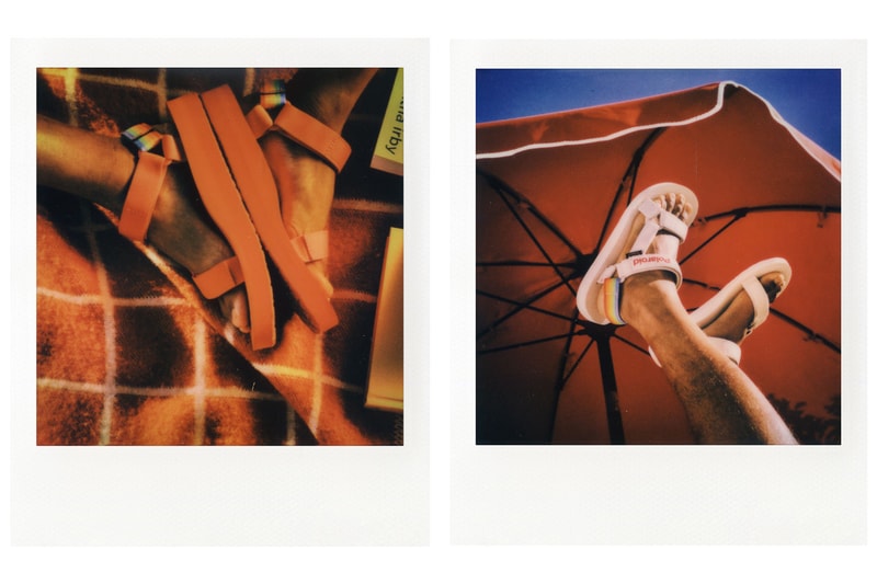 teva polaroid footwear collaboration sandals white orange