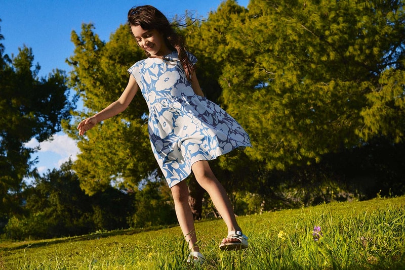 uniqlo marimekko collaboration dress floral sandals