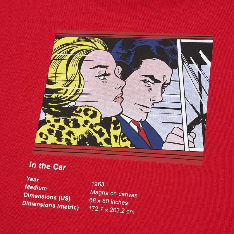 uniqlo ut roy lichtenstein american pop art collaboration t-shirts red tee in the car