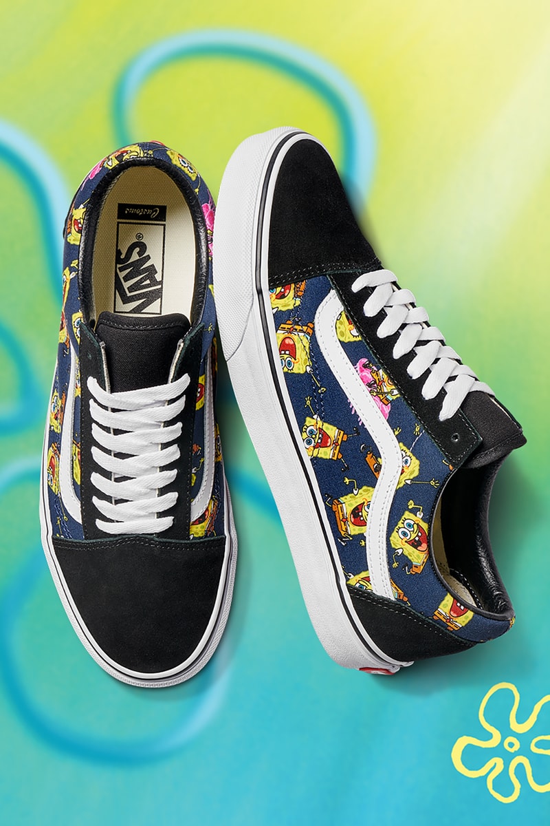 vans spongebob squarepants old skool authentic checker custom sneakers collaboration footwear kicks shoes