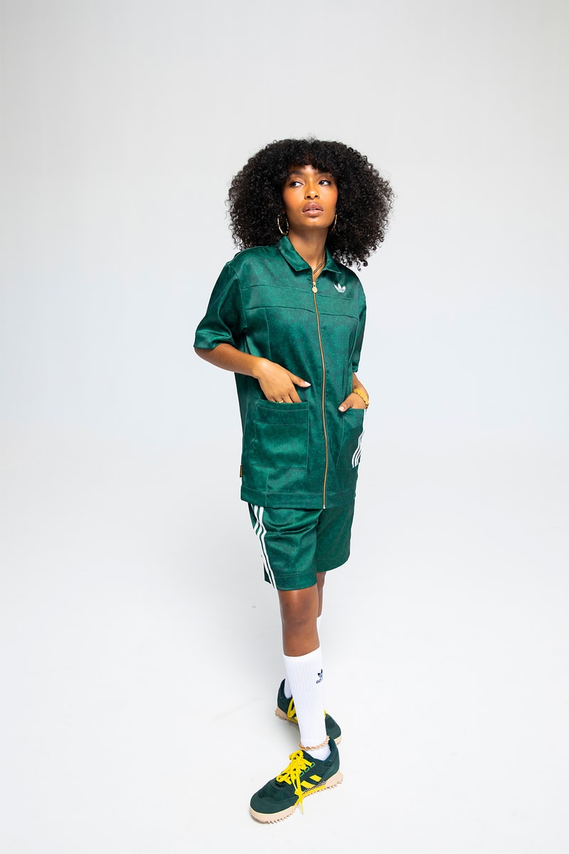adidas originals yara shahidi collaboration boston super marathon campus sneakers shirt short set