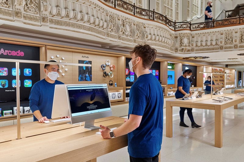 apple tower theatre downtown los angeles la store interior genius bar imac