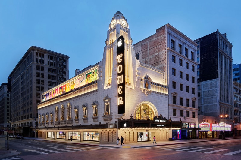 apple tower theatre downtown los angeles la store interior exterior facade street