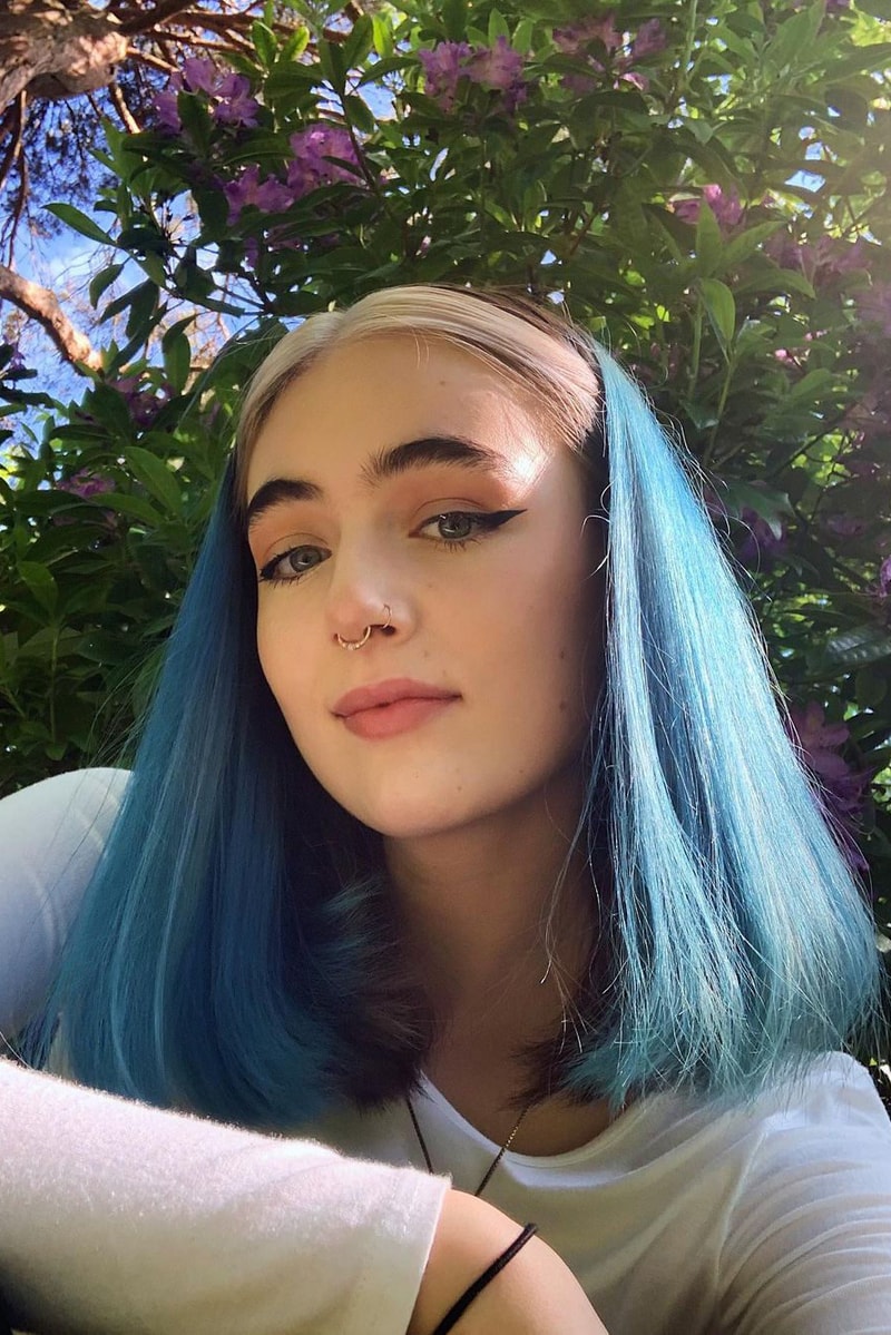 Hair Color Idea Trend Summer 2021 Bleach London Blue Weekend Dye Blonde Bob Haircut Septum Piercing Eyeliner Beauty 