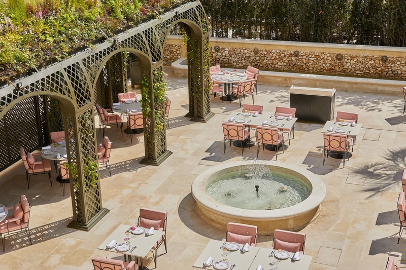 chateau de versailles luxury hotel opening france le grand controle outdoor dining restaurant