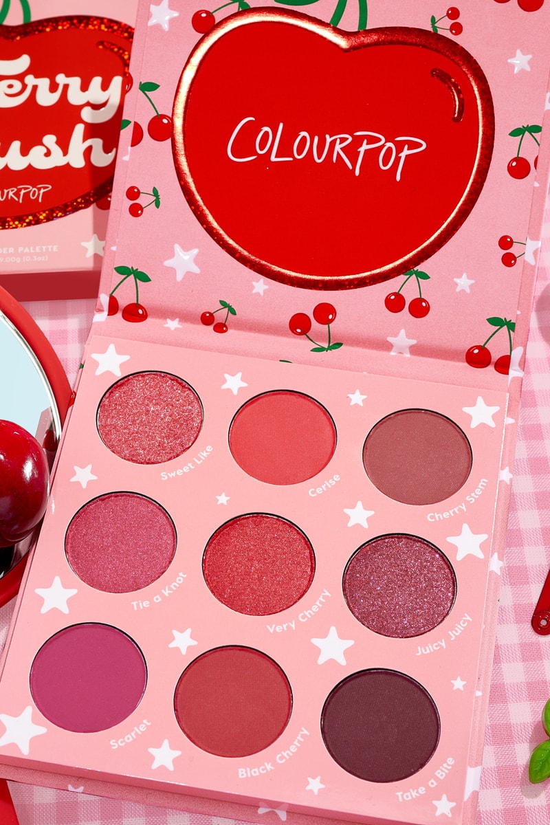 ColourPop Cherry Crush Collection Eye-Shadow Palette Eyeliner Blush Lipstick Lipstain Mirror Hairclips
