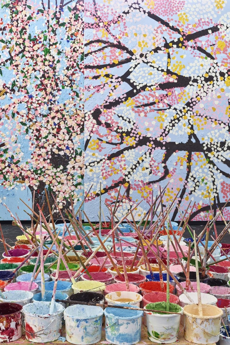 Damien Hirst Cherry Blossoms Exhibition Announcement Fondation Cartier pour l'art contemporain Paris France