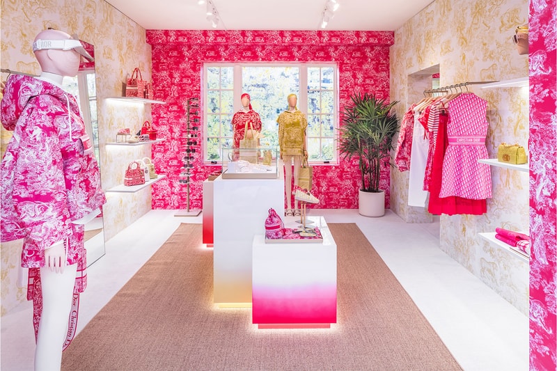 dioriviera capsule collection rosewood miramar beach pop-up store montecito pink interior