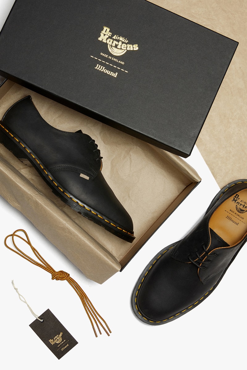 dr martens jjjjound spring summer 2021 collaboration archie ii shoes black brown