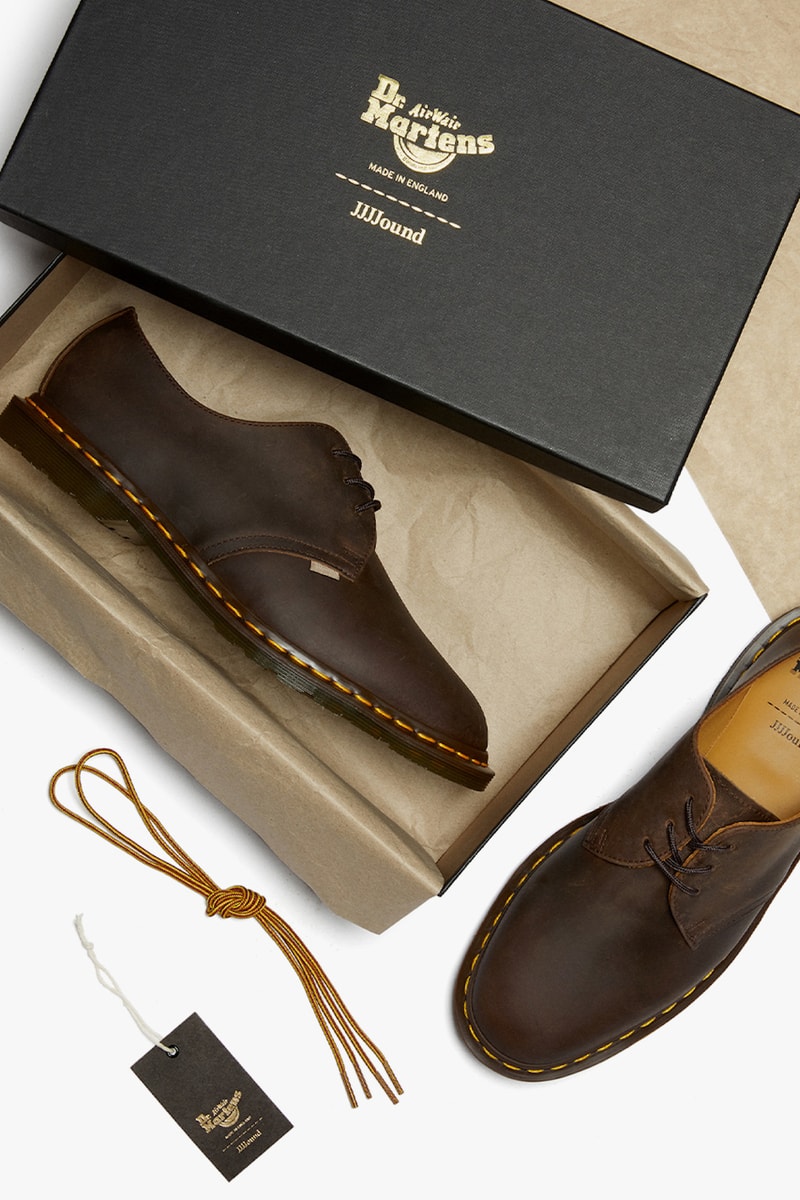 dr martens jjjjound spring summer 2021 collaboration archie ii shoes black brown