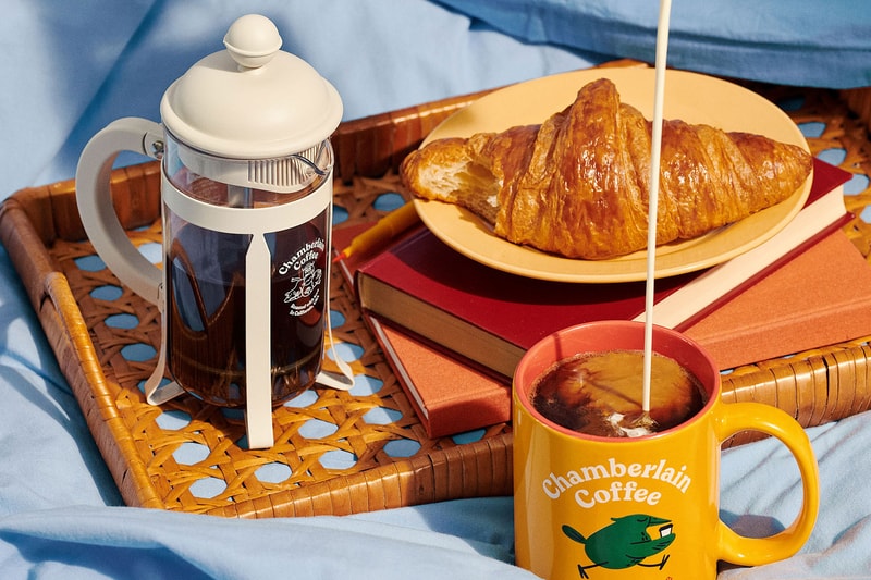 emma chamberlain cofee bodum brewing tools collaboration croissant cold brew french press lattee