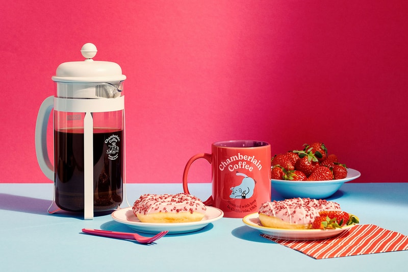 emma chamberlain cofee bodum brewing tools collaboration donut cold brew french press mug