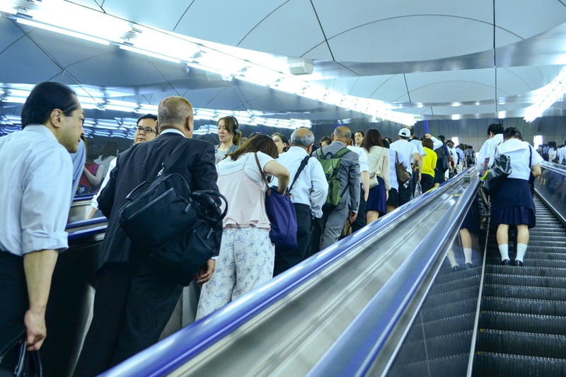 Toyko Japan Public Transportation Commute Workers
