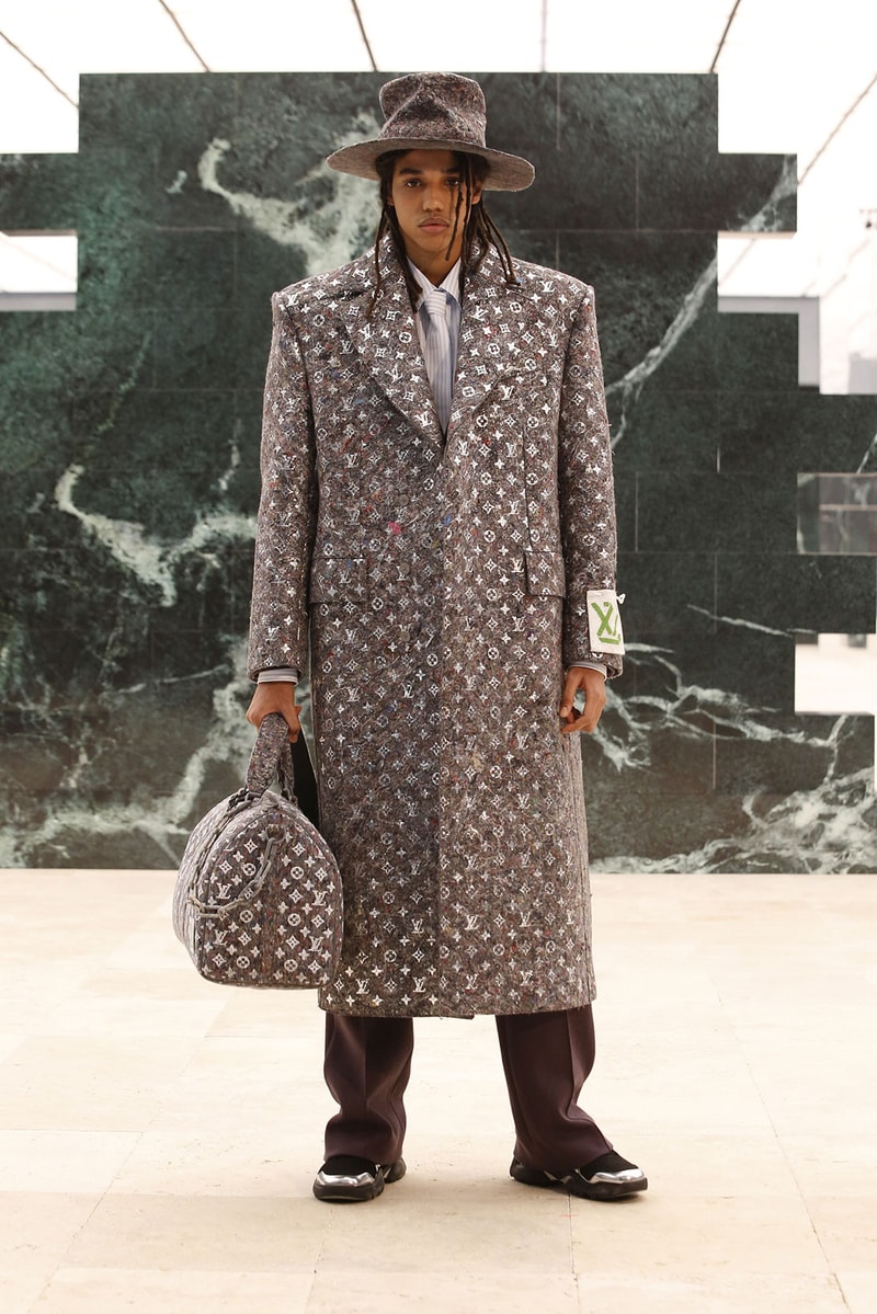 louis vuitton mens fw21 virgil abloh felt line bags keepall coat hat